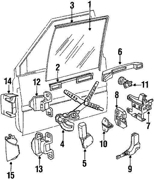 13FRONT DOOR. GLASS & HARDWARE.https://images.simplepart.com/images/parts/motor/fullsize/975125.png