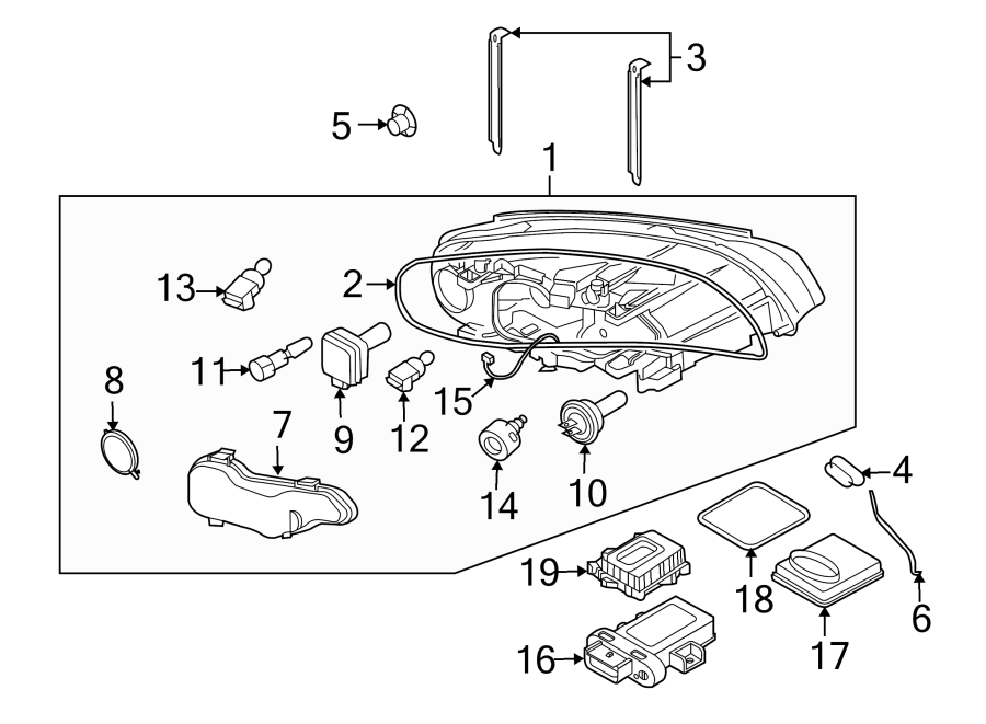 FRONT LAMPS. HEADLAMP COMPONENTS.