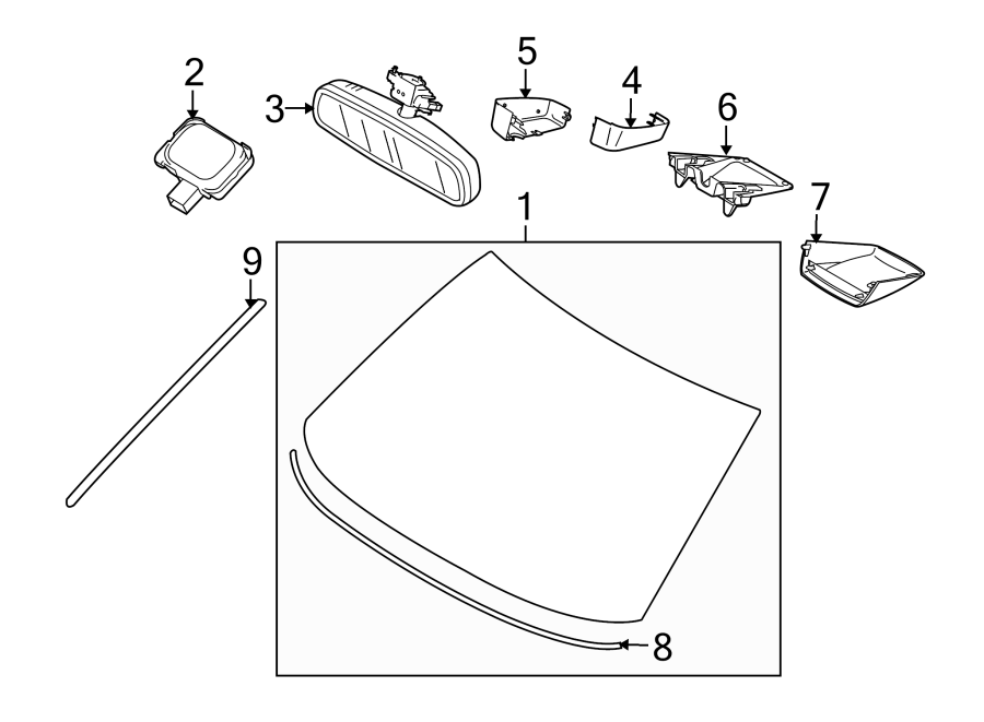 7WINDSHIELD. GLASS. REVEAL MOLDINGS.https://images.simplepart.com/images/parts/motor/fullsize/9760290.png