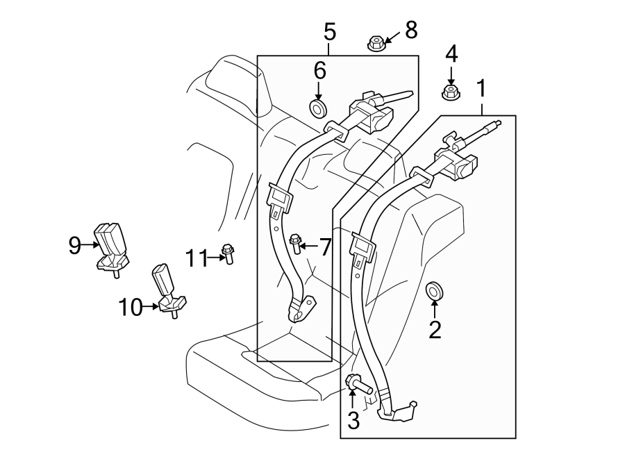 5RESTRAINT SYSTEMS. REAR SEAT BELTS.https://images.simplepart.com/images/parts/motor/fullsize/9760365.png