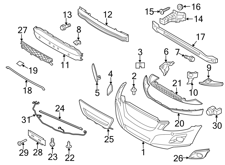 FRONT BUMPER & GRILLE. BUMPER & COMPONENTS.