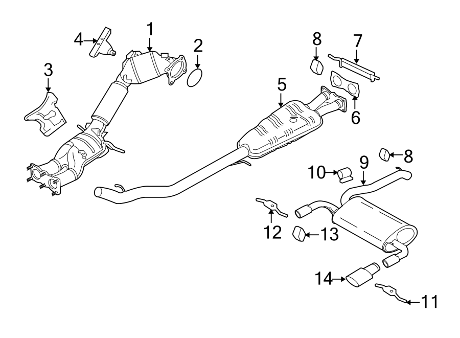 EXHAUST SYSTEM. EXHAUST COMPONENTS.