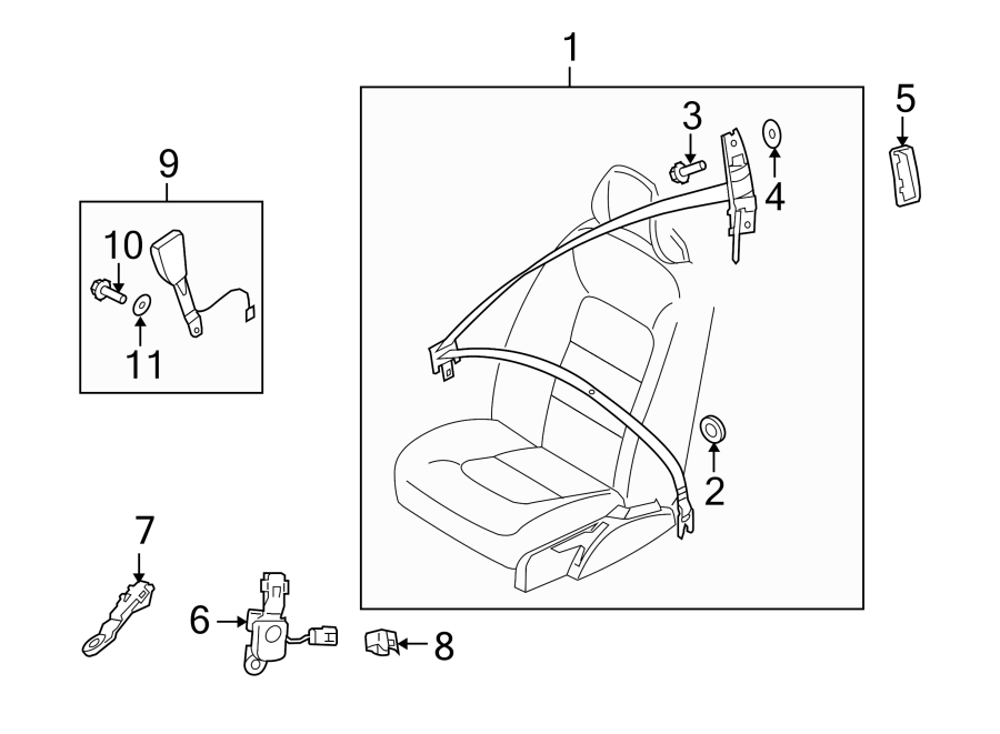 10RESTRAINT SYSTEMS. FRONT SEAT BELTS.https://images.simplepart.com/images/parts/motor/fullsize/9765375.png