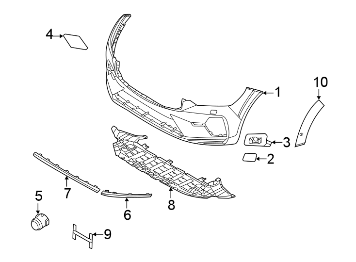 1Front bumper & grille. Bumper & components.https://images.simplepart.com/images/parts/motor/fullsize/9767772.png