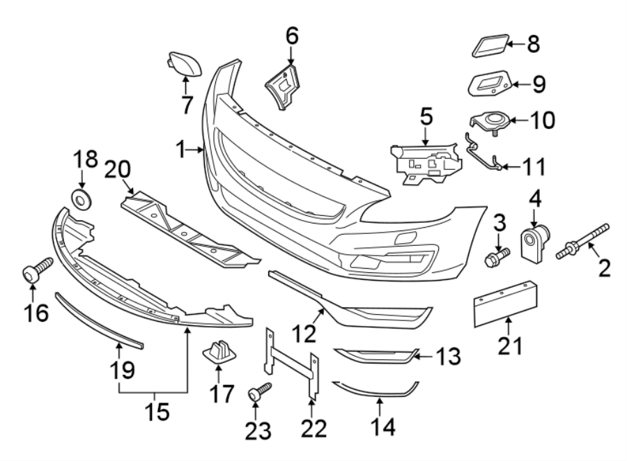 1FRONT BUMPER & GRILLE. BUMPER & COMPONENTS.https://images.simplepart.com/images/parts/motor/fullsize/9770880.png