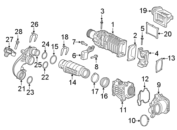 ENGINE / TRANSAXLE. SUPERCHARGER & COMPONENTS.