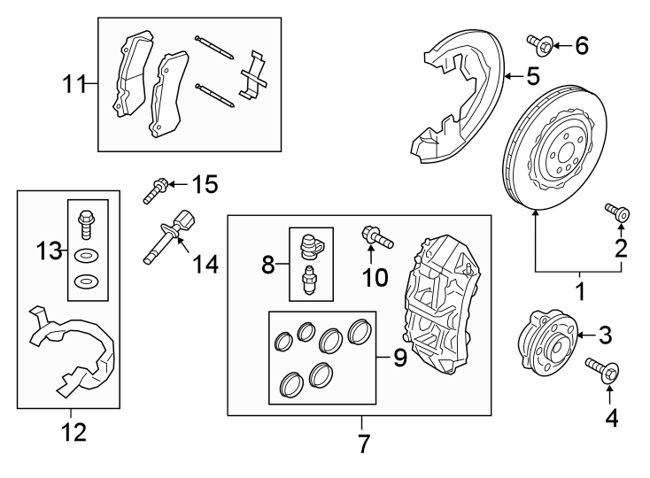 12Front suspension. Brake components.https://images.simplepart.com/images/parts/motor/fullsize/9771402.png