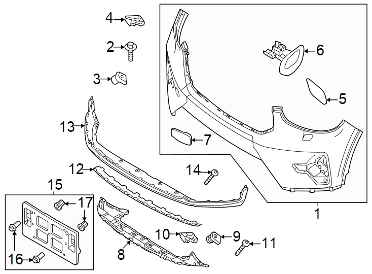 8Front bumper & grille. Bumper & components.https://images.simplepart.com/images/parts/motor/fullsize/9775012.png