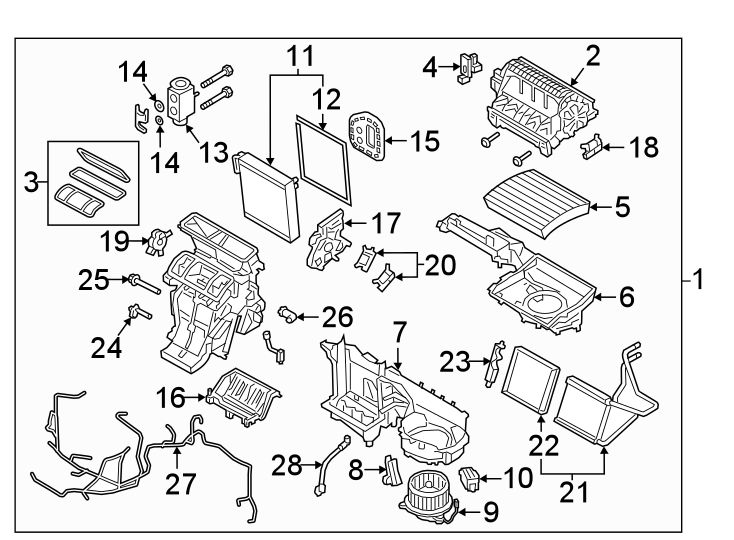 14AIR CONDITIONER & HEATER. EVAPORATOR & HEATER COMPONENTS.https://images.simplepart.com/images/parts/motor/fullsize/9775086.png