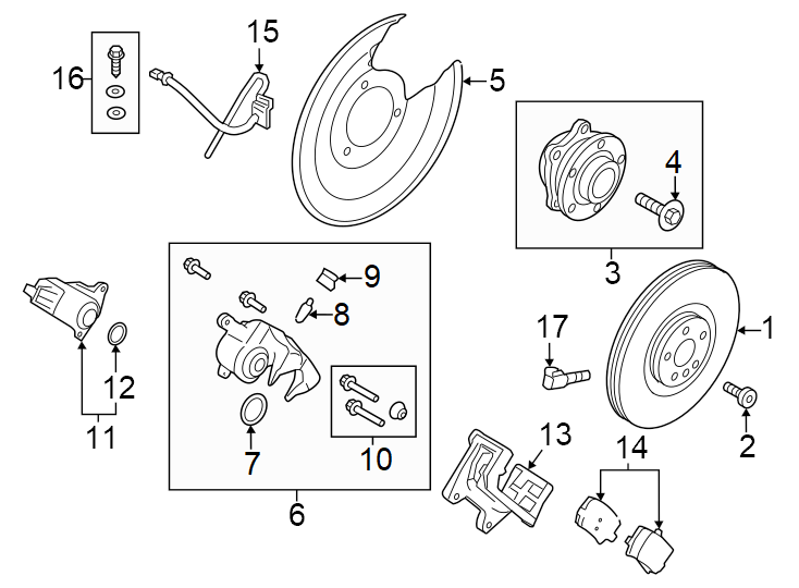 14Rear suspension. Brake components.https://images.simplepart.com/images/parts/motor/fullsize/9775521.png