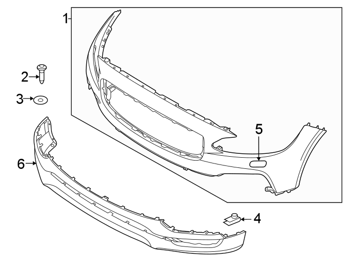 5Front bumper & grille. Bumper & components.https://images.simplepart.com/images/parts/motor/fullsize/9780031.png