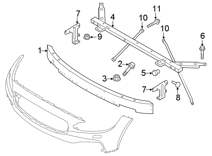 7Front bumper & grille. Bumper & components.https://images.simplepart.com/images/parts/motor/fullsize/9780033.png