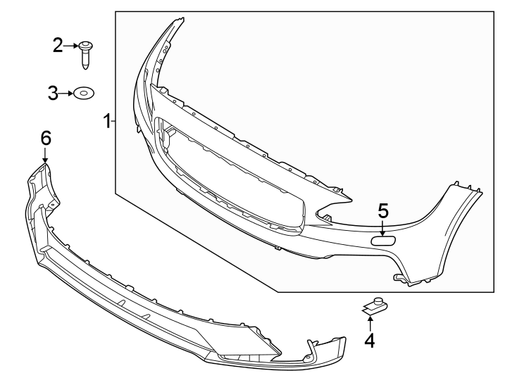 5Front bumper & grille. Bumper & components.https://images.simplepart.com/images/parts/motor/fullsize/9780039.png