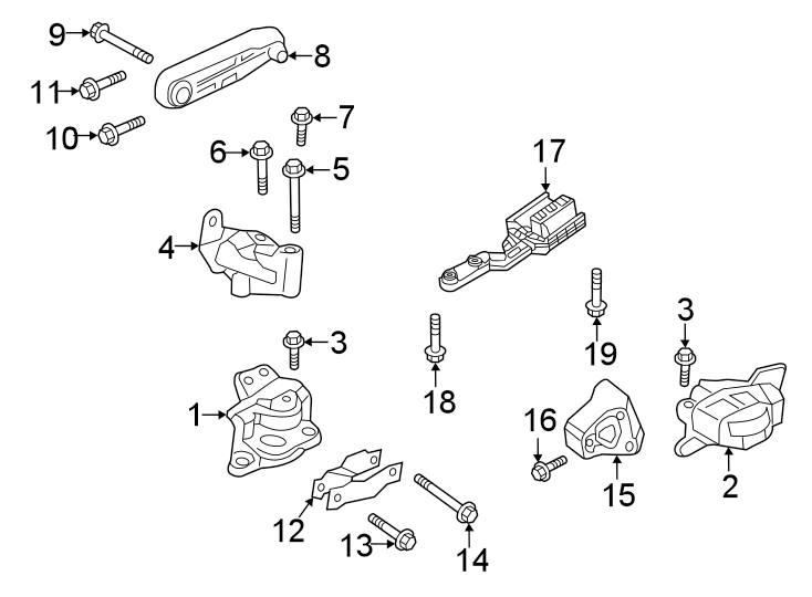 1Engine / transaxle. Engine & TRANS mounting.https://images.simplepart.com/images/parts/motor/fullsize/9780302.png