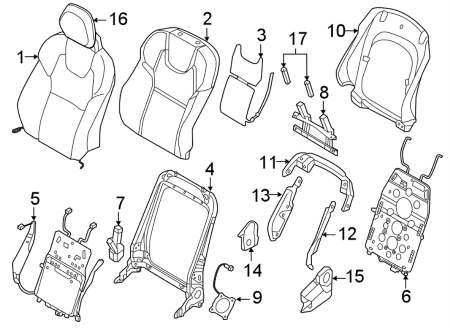 SEATS & TRACKS. FRONT SEAT COMPONENTS.