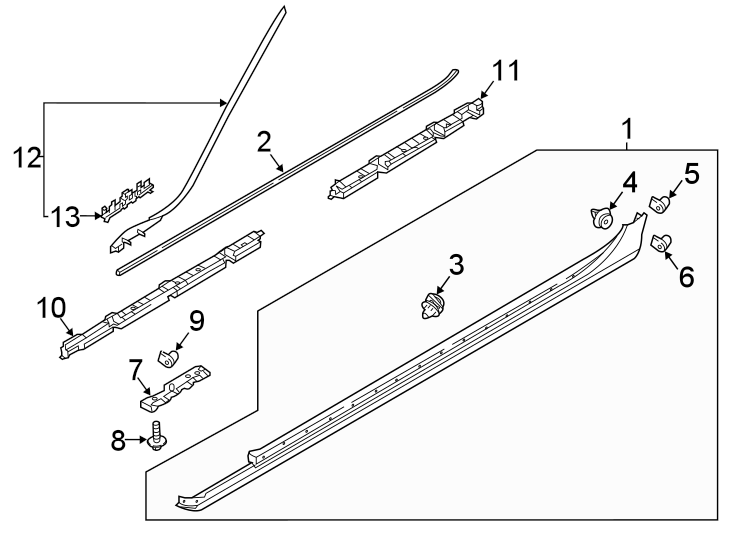 3PILLARS. ROCKER & FLOOR. EXTERIOR TRIM.https://images.simplepart.com/images/parts/motor/fullsize/9780564.png