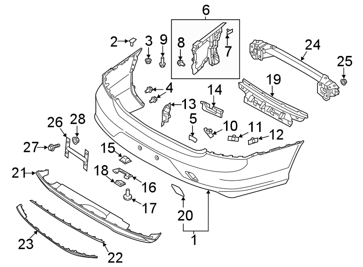 11Rear bumper. Bumper & components.https://images.simplepart.com/images/parts/motor/fullsize/9780801.png