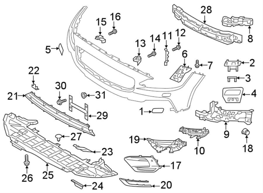 9Front bumper & grille. Bumper & components.https://images.simplepart.com/images/parts/motor/fullsize/9785023.png