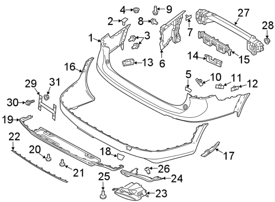 25Rear bumper. Bumper & components.https://images.simplepart.com/images/parts/motor/fullsize/9785800.png