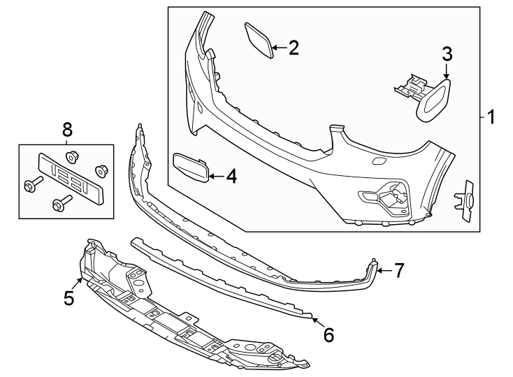 1Front bumper & grille. Bumper & components.https://images.simplepart.com/images/parts/motor/fullsize/9790010.png