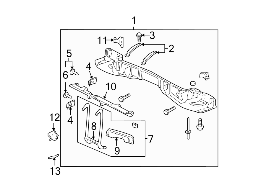 Diagram FRONT PANELS. for your 2020 Chevrolet Spark 1.4L Ecotec CVT ACTIV Hatchback 