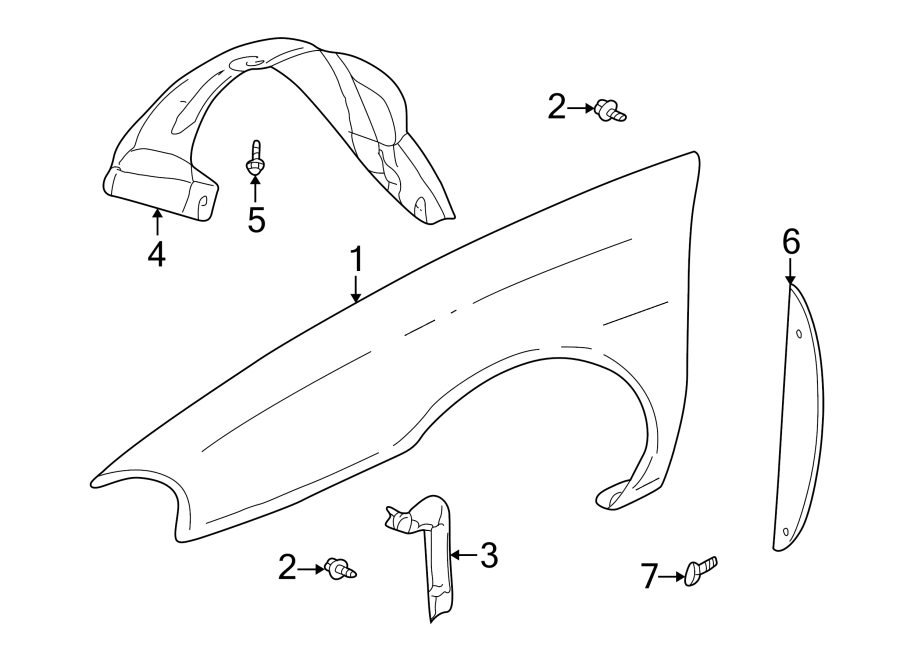 Diagram FENDER & COMPONENTS. for your 2014 Buick Enclave    