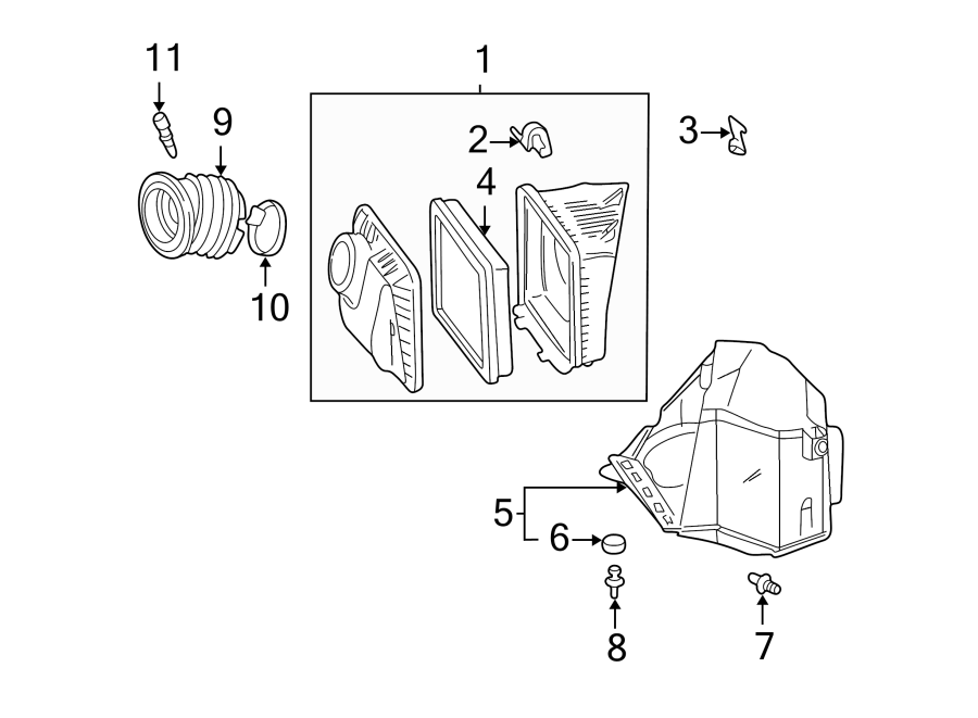 Diagram Engine / transaxle. Air intake. for your 2022 Chevrolet Spark   