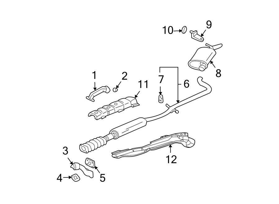 Diagram EXHAUST SYSTEM. EXHAUST COMPONENTS. for your 2018 Chevrolet Camaro   