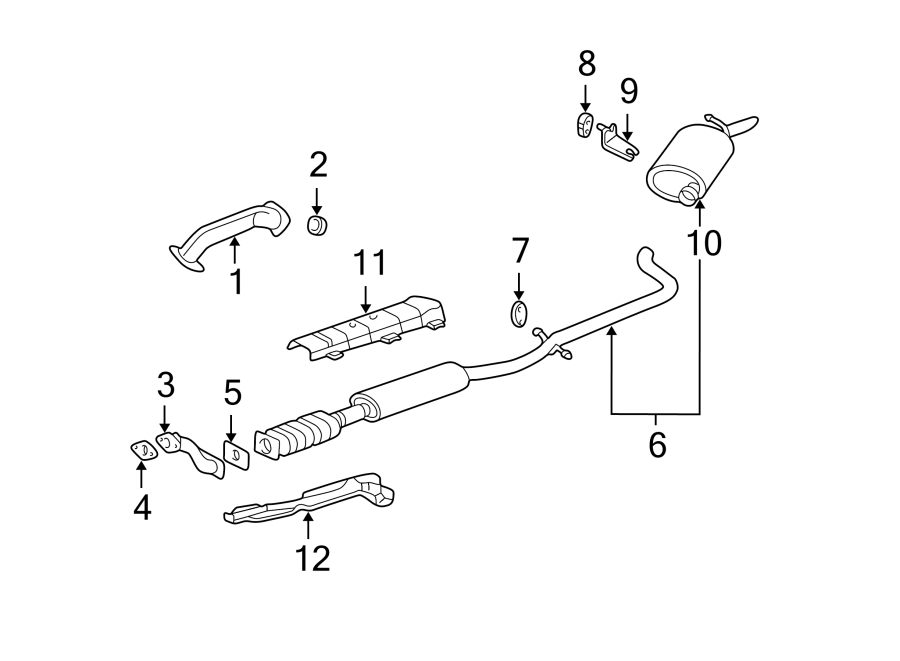 Diagram EXHAUST SYSTEM. EXHAUST COMPONENTS. for your 2023 Chevrolet Camaro LT1 Coupe 6.2L V8 A/T 