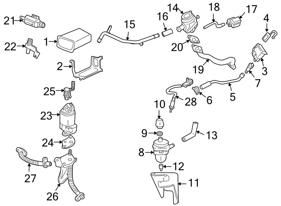 Diagram EMISSION SYSTEM. EMISSION COMPONENTS. for your Chevrolet Equinox  