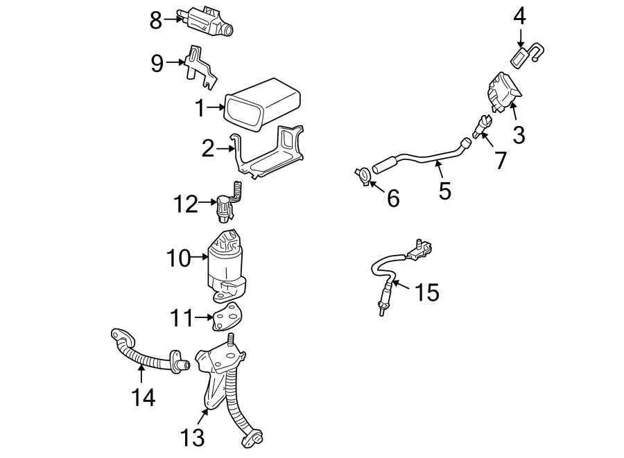 Diagram EMISSION SYSTEM. EMISSION COMPONENTS. for your 2024 Chevrolet Equinox   