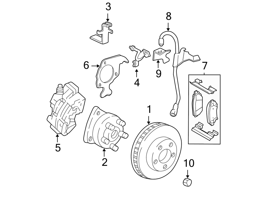 Diagram FRONT SUSPENSION. BRAKE COMPONENTS. for your 2013 GMC Sierra 2500 HD 6.0L Vortec V8 A/T RWD SLE Crew Cab Pickup Fleetside 