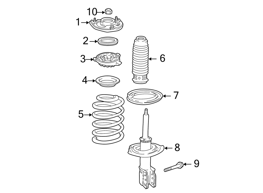 Diagram FRONT SUSPENSION. STRUTS & COMPONENTS. for your 2018 GMC Sierra 2500 HD 6.6L Duramax V8 DIESEL A/T RWD SLT Extended Cab Pickup 