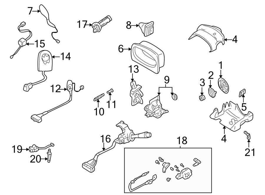 Diagram STEERING COLUMN. SHROUD. SWITCHES & LEVERS. for your 2018 Chevrolet Spark  LS Hatchback 