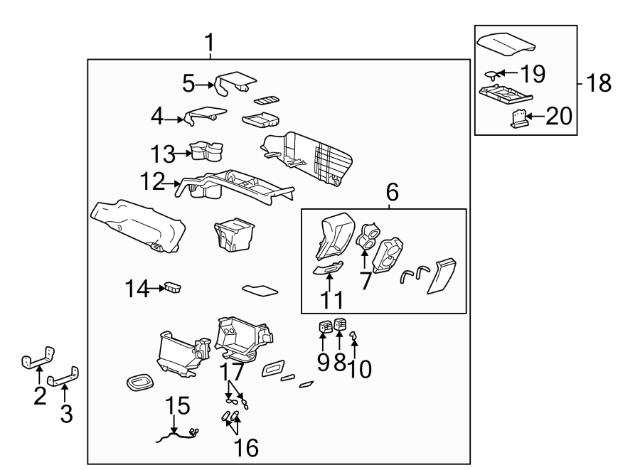 Diagram FRONT CONSOLE. for your 2012 Buick Enclave    