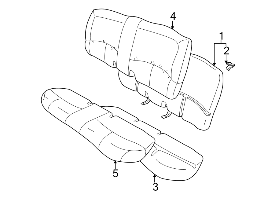 Diagram SEATS & TRACKS. REAR SEAT COMPONENTS. for your Buick Lesabre  