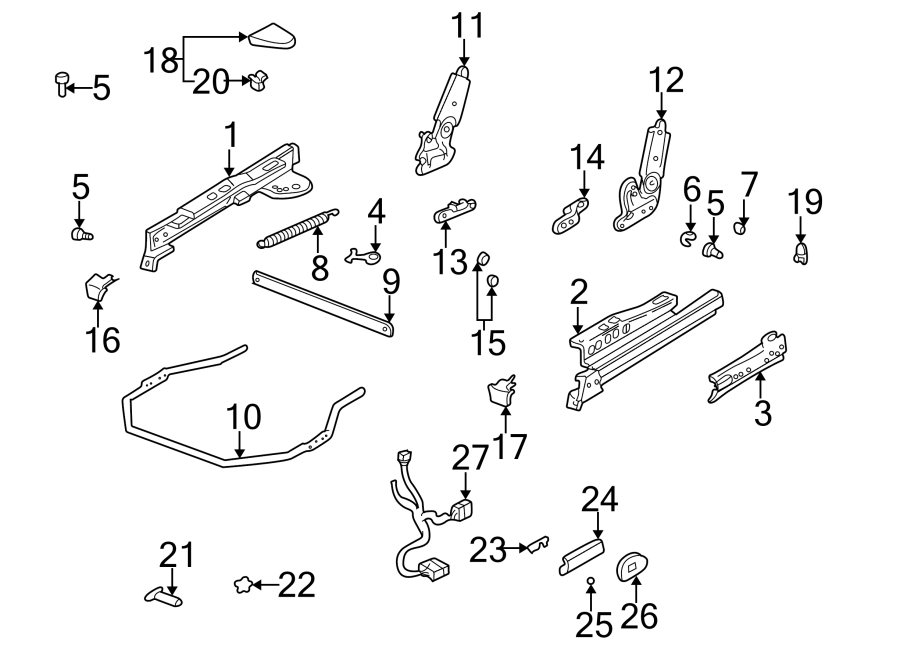 Diagram SEATS & TRACKS. TRACKS & COMPONENTS. for your Chevrolet Impala  