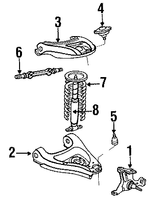 Diagram FRONT SUSPENSION. SUSPENSION COMPONENTS. for your 2011 GMC Sierra 2500 HD 6.6L Duramax V8 DIESEL A/T 4WD SLT Crew Cab Pickup Fleetside 