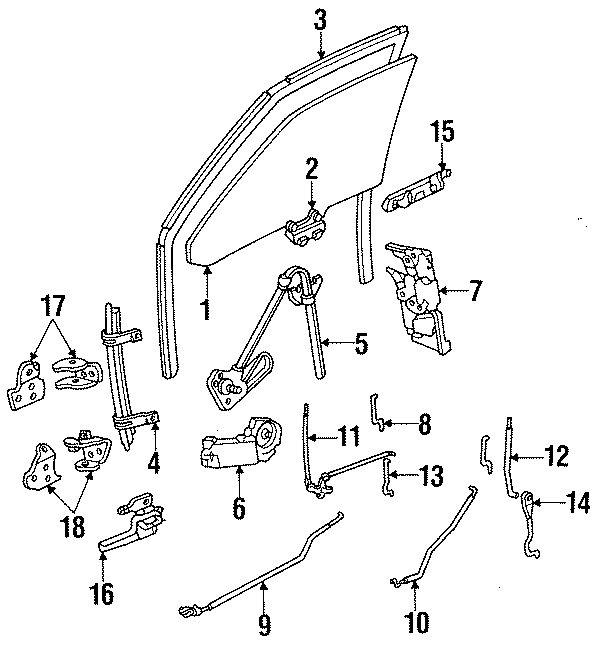 Diagram FRONT DOOR. GLASS & HARDWARE. LOCK & HARDWARE. for your Chevrolet Spark  