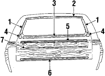 TAIL GATE. EXTERIOR TRIM.