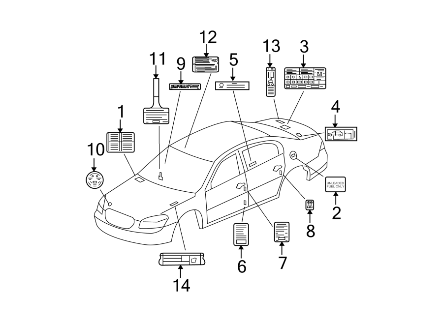 Diagram INFORMATION LABELS. for your 2002 GMC Sierra 3500 6.0L Vortec V8 A/T 4WD SLE Standard Cab Pickup 