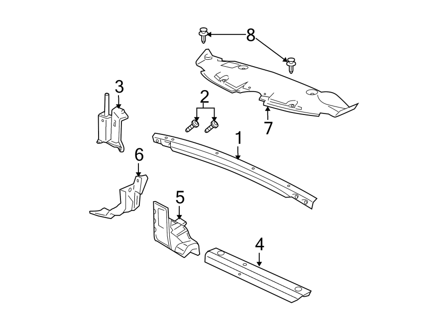 Diagram RADIATOR SUPPORT. for your 2012 Buick Enclave    