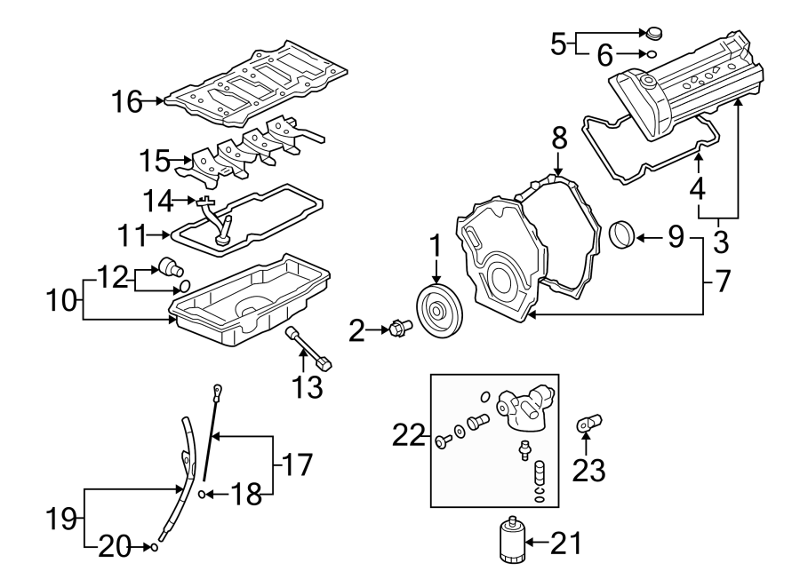 Diagram Engine / transaxle. Engine parts. for your 2006 Chevrolet Express 2500   