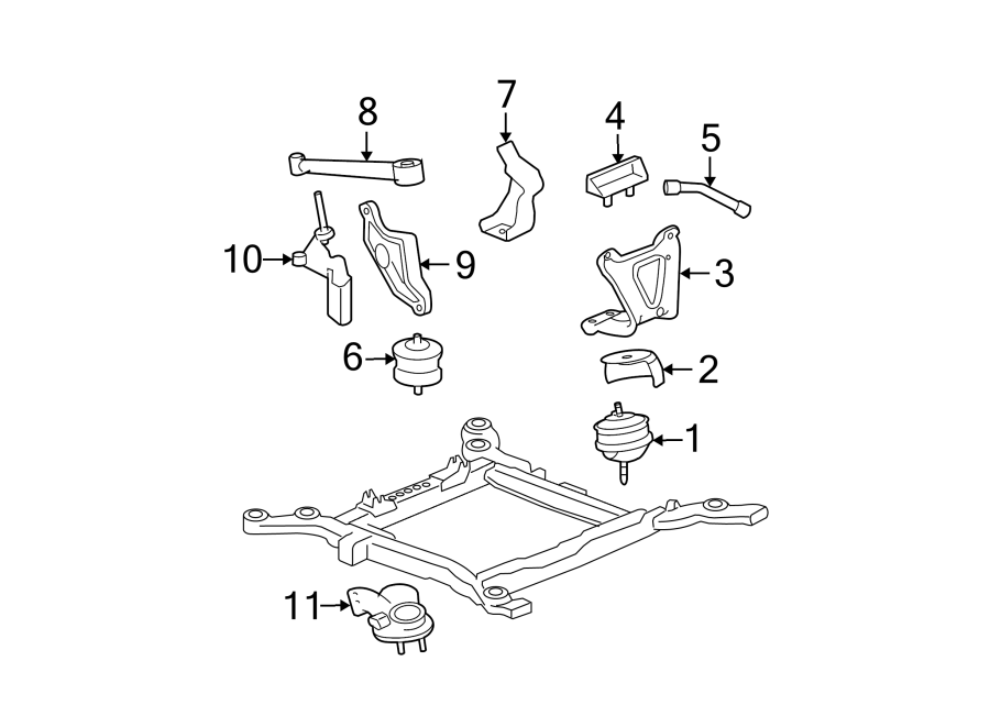 Diagram ENGINE / TRANSAXLE. ENGINE & TRANS MOUNTING. for your 2005 Chevrolet Express 2500 Base Extended Cargo Van 4.8L Vortec V8 A/T RWD 