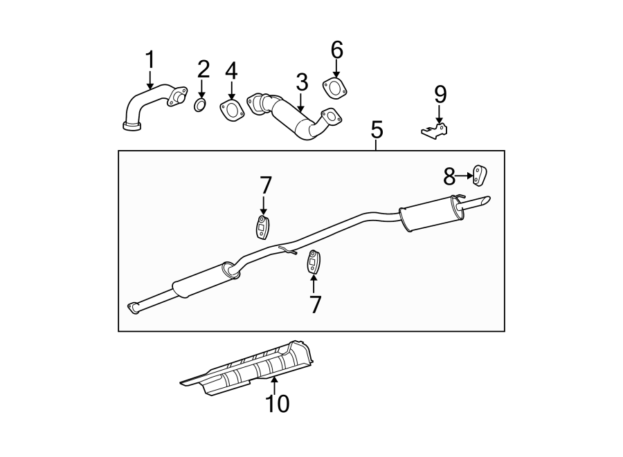 7EXHAUST SYSTEM. EXHAUST COMPONENTS.https://images.simplepart.com/images/parts/motor/fullsize/AA06260.png