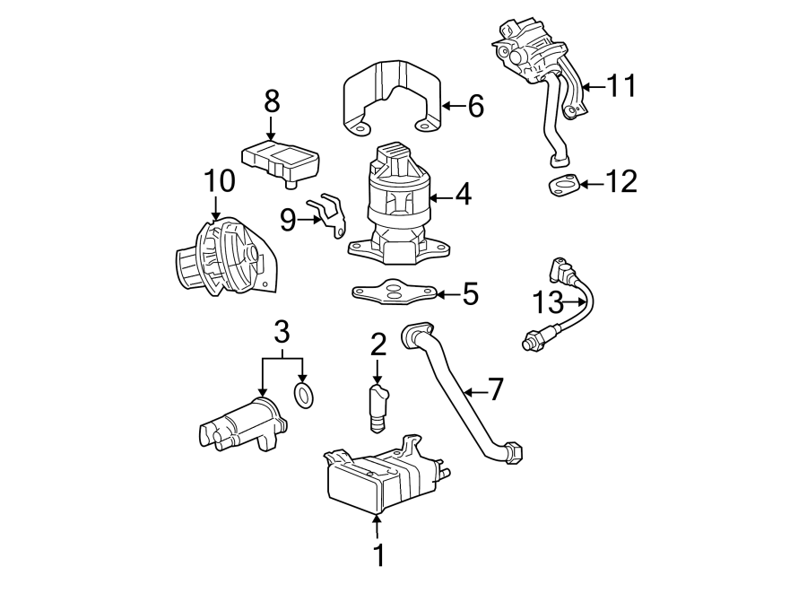 Diagram EMISSION SYSTEM. EMISSION COMPONENTS. for your 2024 Chevrolet Equinox   