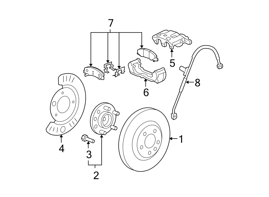 Diagram FRONT SUSPENSION. BRAKE COMPONENTS. for your 2023 Chevrolet Camaro  ZL1 Convertible 