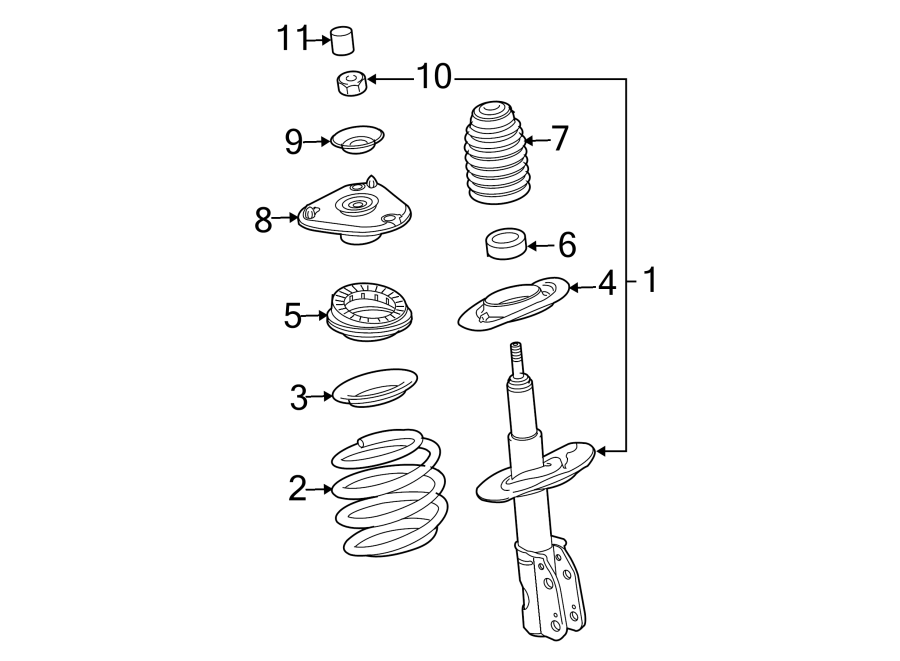 Diagram FRONT SUSPENSION. STRUTS & COMPONENTS. for your 2012 GMC Sierra 2500 HD 6.0L Vortec V8 A/T 4WD WT Extended Cab Pickup 