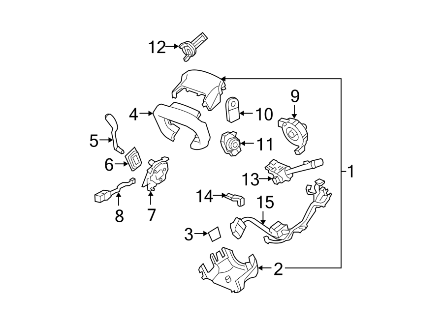 Diagram STEERING COLUMN. SHROUD. SWITCHES & LEVERS. for your 2005 Chevrolet Suburban 2500 LS Sport Utility  