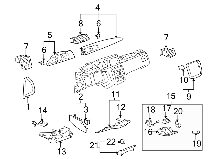 Diagram INSTRUMENT PANEL COMPONENTS. for your 2003 GMC Sierra 2500 HD 6.6L Duramax V8 DIESEL A/T 4WD SLE Standard Cab Pickup 